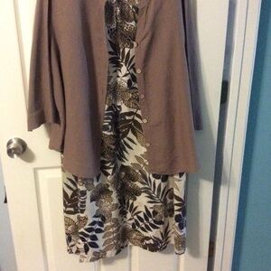 Hot Cotton brown jacket and floral maxi skirt size 1X